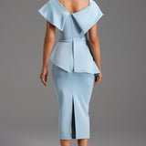 Rosalie | Chic Baby Blue Midi Dress