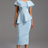 Rosalie | Chic Baby Blue Midi Dress