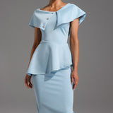 Rosalie | Chic Baby Blue Midi Dress