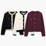 Eleanor | Button-Up Knit Cardigan with Gold Button Details