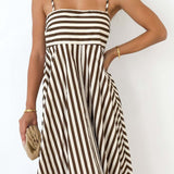 Julia | Striped maxi evening dress for women