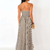 Julia | Striped maxi evening dress for women