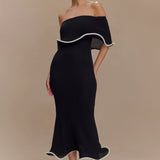 Celeste | Off-Shoulder Textured Knit Midi Dress