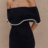 Celeste | Off-Shoulder Textured Knit Midi Dress