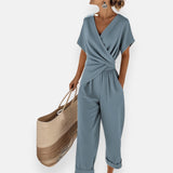 Elsie | Women's Jumpsuit with Wrap Neckline and Waist Detail