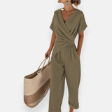 Elsie | Women's Jumpsuit with Wrap Neckline and Waist Detail