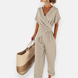 Elsie | Women's Jumpsuit with Wrap Neckline and Waist Detail