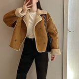 Georgia | Women's Suede Jacket with Sherpa Lining