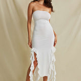 Harper | Bandeau Maxi Dress with Elegant Ruffle Detail