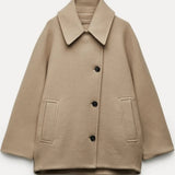 Women's Minimalist Coat – Slightly Oversized Elegant Winter Coat