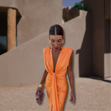Rowan | Elegant Soft Pleated Midi Dress