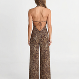 Celestine | Halter Neck Wide-Leg Chiffon Jumpsuit