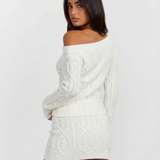 Rosalie | One-Shoulder Cable Knit Co-ord Set