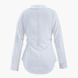 Ilaria | White Oversized Shirt with Defined Waist and Classic Collar
