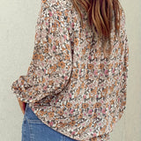 Aviana | Floral Print Crew Neck Blouse with Lightweight Comfort