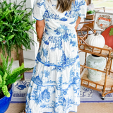 Elowen | Toile Maxi Dress with Smocked Waist and Tiered Skirt