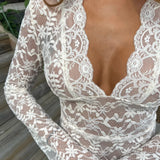 Myra | Lace Long Sleeve Crop Top For Woman