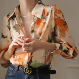 Coraline | Floral Ink Print Blouse with Elegant Fit