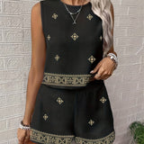 Lila | Boho Summer Two-Piece Set with Sleeveless Top and Shorts