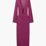 Thalira | Purple Long Knit Maxi Dress