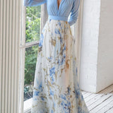 Keira | Floral Print Maxi Dress with Flattering V-Neck Design