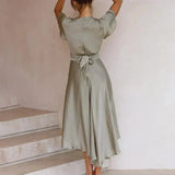 Calidora | Elegant Vintage Flowing Midi Dress
