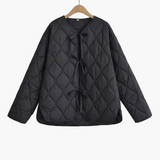 Rosalie | Women's Quilted Jacket with Front Bow Details