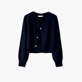 Imogen | V-Neck Asymmetrical Button Knit Cardigan for Elegant Everyday Wear