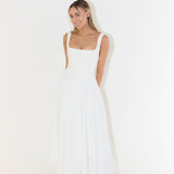 Anastasia | Square Neck Elegant Midi Dress
