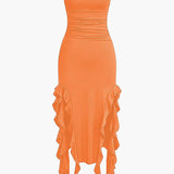 Harper | Bandeau Maxi Dress with Elegant Ruffle Detail
