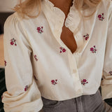 Celestine | Floral Print Collar Blouse with Elegant Fit