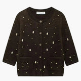 Holly | Embroidered Knit Cardigan with Front Pockets