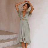 Calidora | Elegant Vintage Flowing Midi Dress