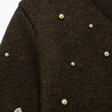 Holly | Embroidered Knit Cardigan with Front Pockets