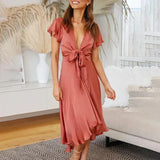 Calidora | Elegant Vintage Flowing Midi Dress