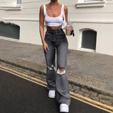 Callum | High-waist flared trousers with knee cut-out