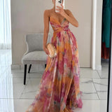 Maisie | Floral Maxi Gown with Adjustable Straps
