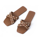 Georgia | Studded Cross-Strap Sandals