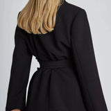 Vivienne | Tailored Long Blazer with Belt and Wide Lapels