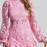 Genevieve | Elegant Puff Sleeve Midi Dress