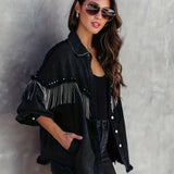 Evelyn | Women’s Boho Denim Jacket with Fringe Details