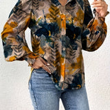 Evangeline | Floral Print Lapel Collar Blouse