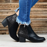 Aisling | Sparkling ankle boots with chunky heel elegance