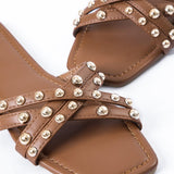 Georgia | Studded Cross-Strap Sandals