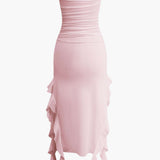 Harper | Bandeau Maxi Dress with Elegant Ruffle Detail