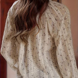 Elira | Floral V-Neck Blouse with Elegant Fit