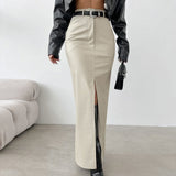 Violet | Maxi Skirt in Leather-Look Finish