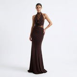 Esme | Women’s Lace Halter Maxi Dress for Elegant Occasions