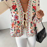 Annelise | Floral Print Tie-Front Blouse with Elegant Fit
