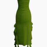 Harper | Bandeau Maxi Dress with Elegant Ruffle Detail